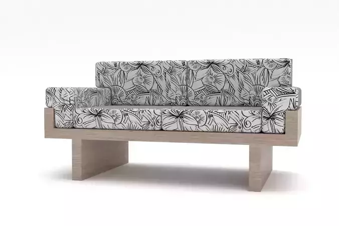 Accent sofa with floral pattern