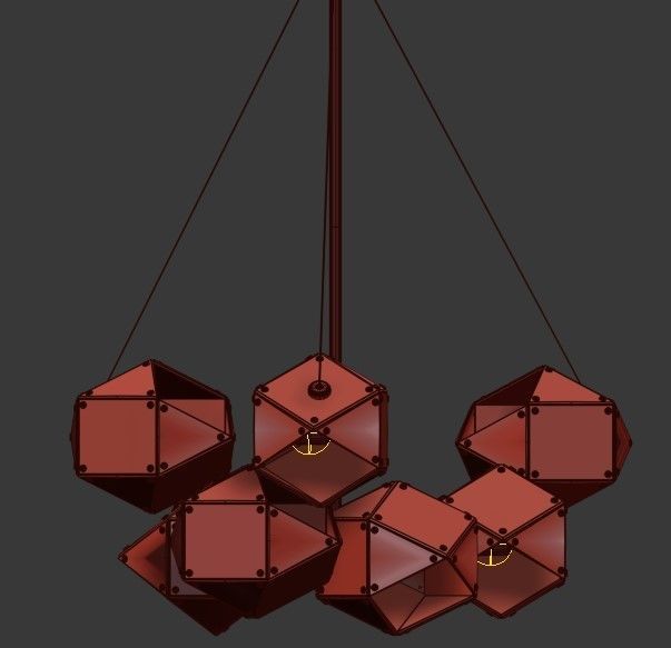 WELLES Central Chandelier von Gabriel Scott 3D model_2