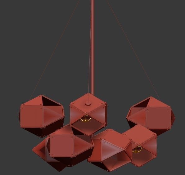 WELLES Central Chandelier von Gabriel Scott 3D model_1