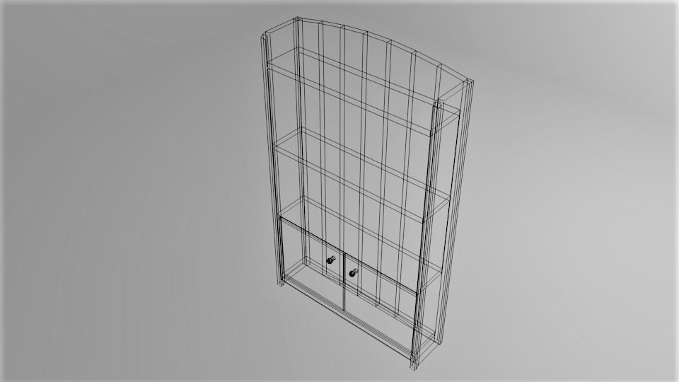 Bookshelf Cabinet 3D model_5