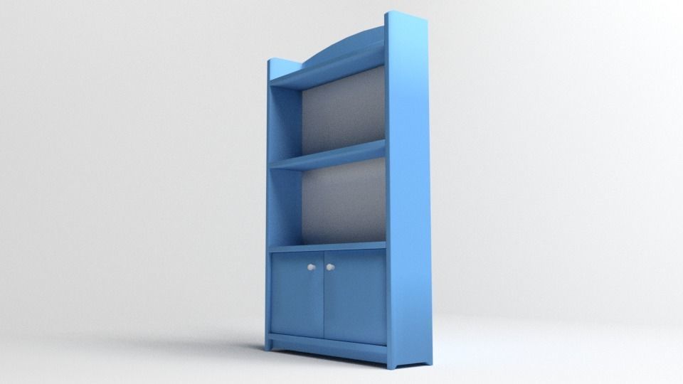 Bookshelf Cabinet 3D model_3