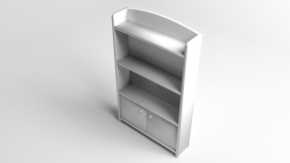 Bookshelf Cabinet 3D model_4