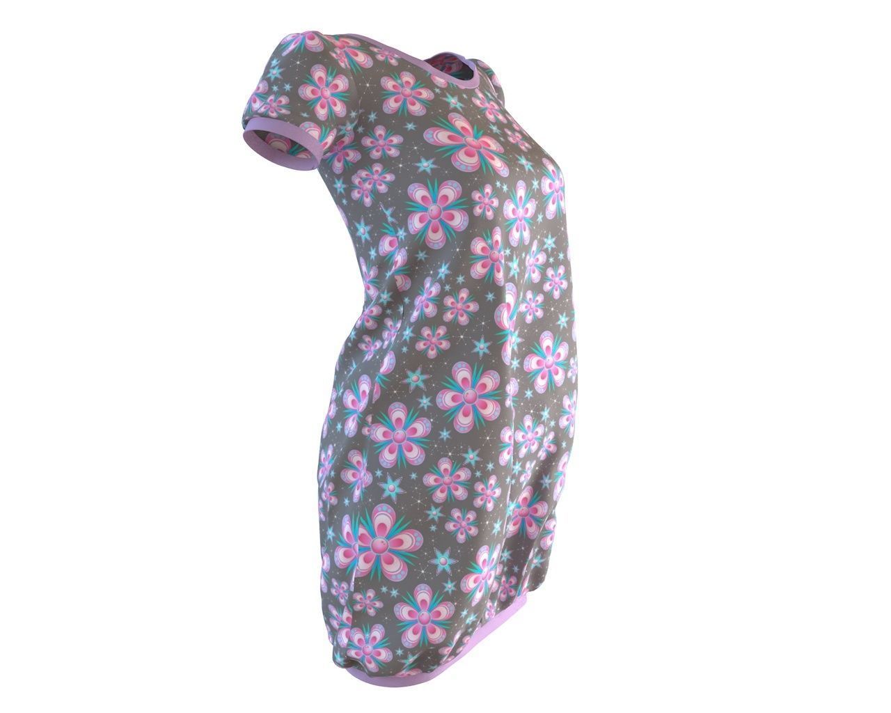 Stylish Designer Women Baloon Dress 3D model 3D model_4