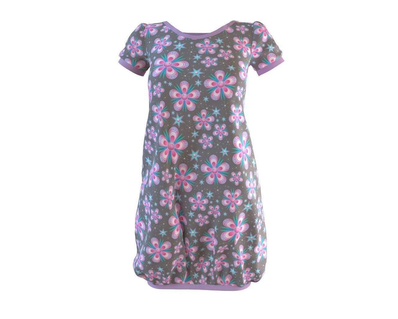 Stylish Designer Women Baloon Dress 3D model 3D model_2