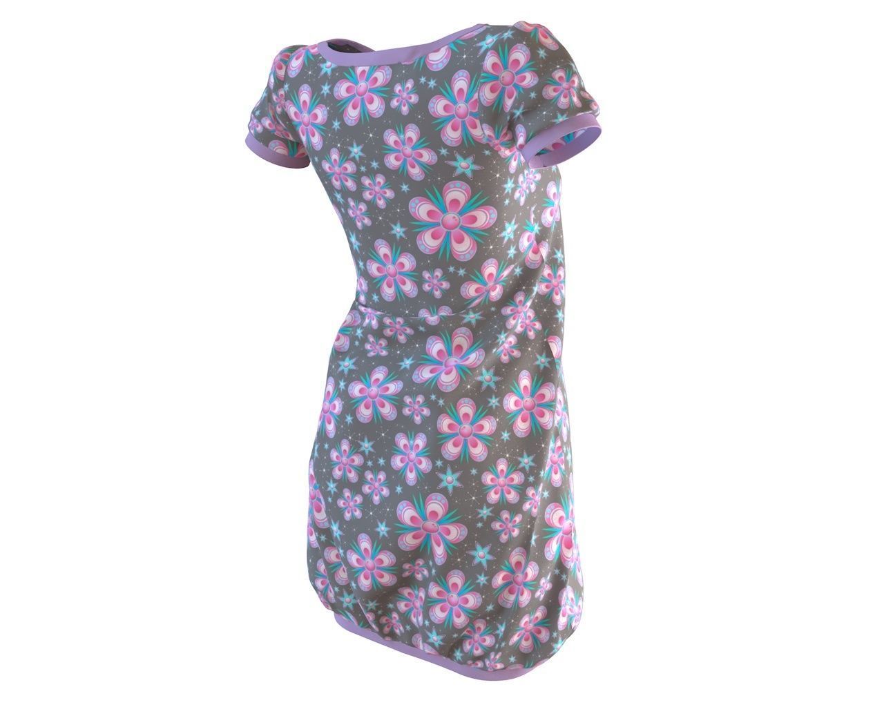 Stylish Designer Women Baloon Dress 3D model 3D model_7