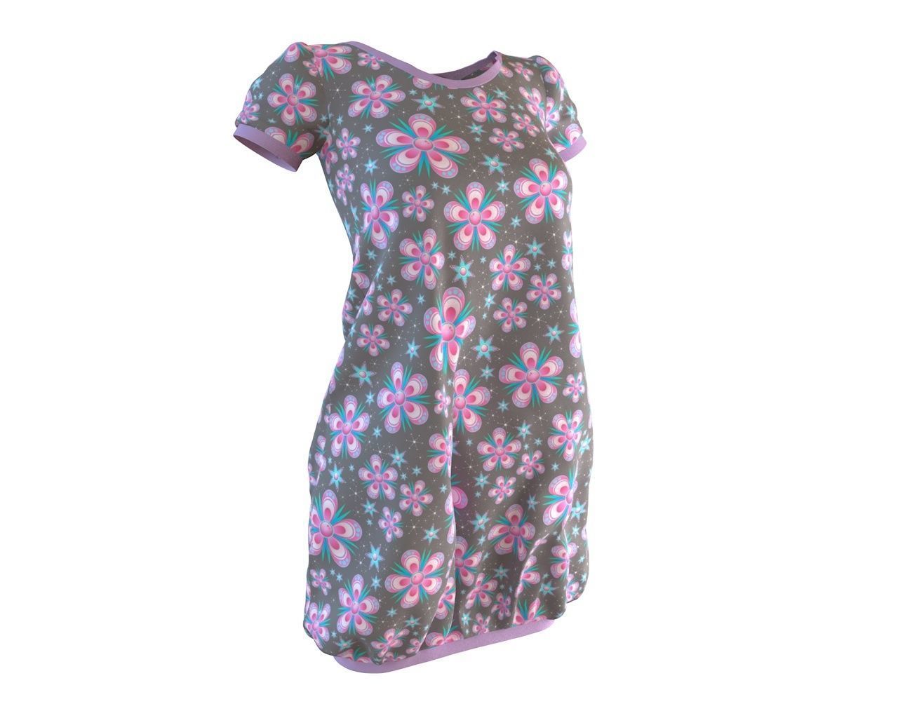 Stylish Designer Women Baloon Dress 3D model 3D model_3