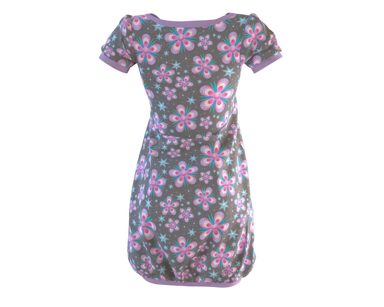 Stylish Designer Women Baloon Dress 3D model 3D model_8