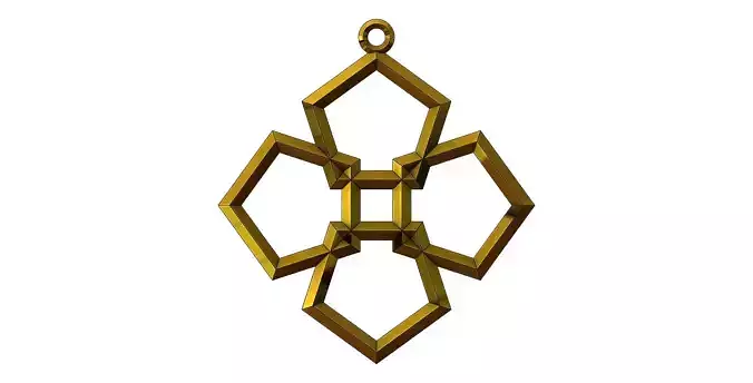 Collection of pentagonal motif pendants Free 3D print model