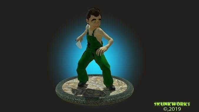 Psycho Butcher Lowpoly Animated Low-poly 3D model