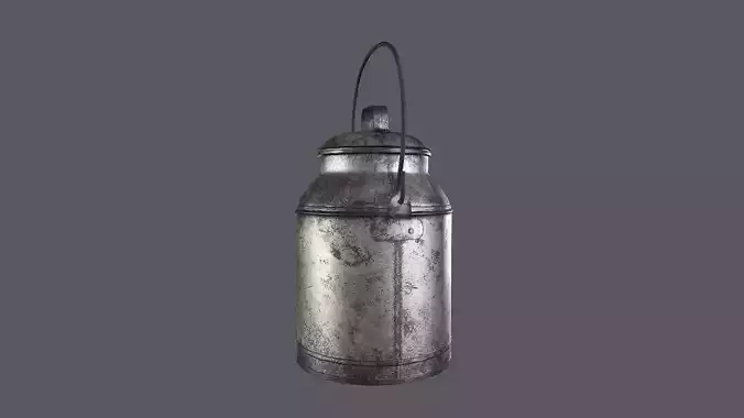 Old Milk Can Game Ready Low-poly 3D model