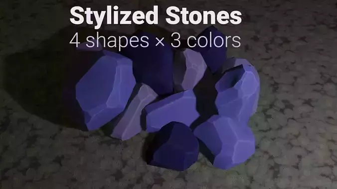 Stylized Stones Free low-poly 3D model