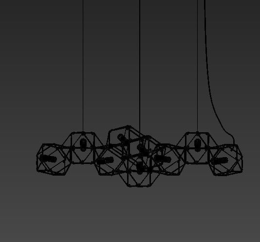 WELLES Long Chandelier von Gabriel Scott 3D model_1