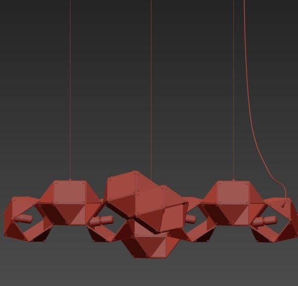 WELLES Long Chandelier von Gabriel Scott 3D model_4