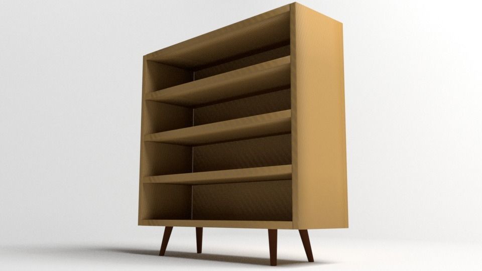 Bookshelf Table 3D model_3