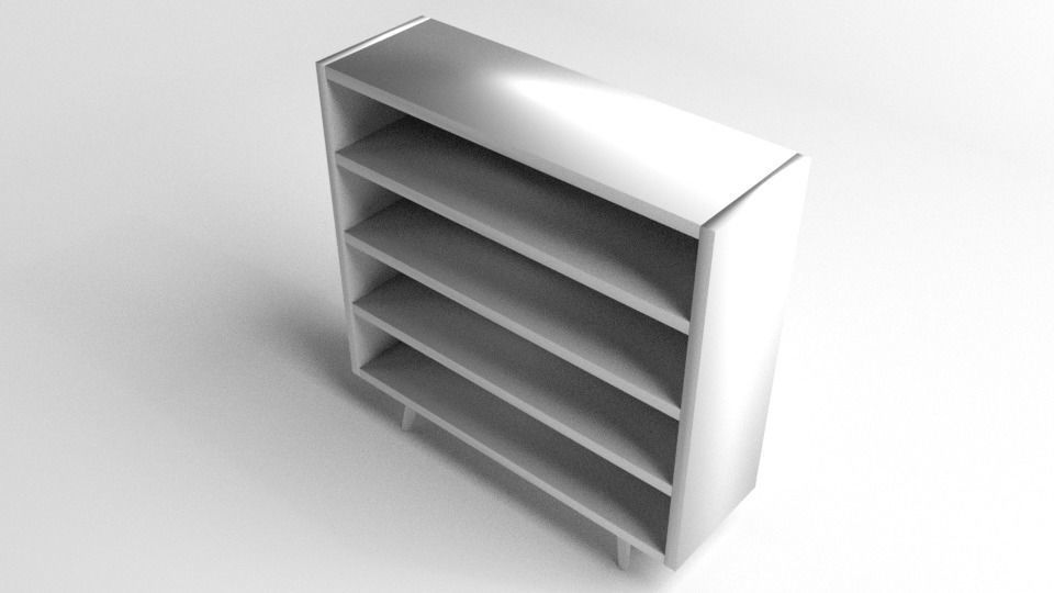 Bookshelf Table 3D model_4