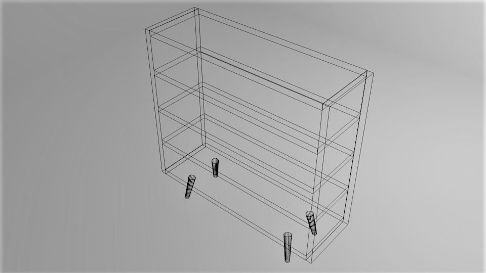 Bookshelf Table 3D model_5
