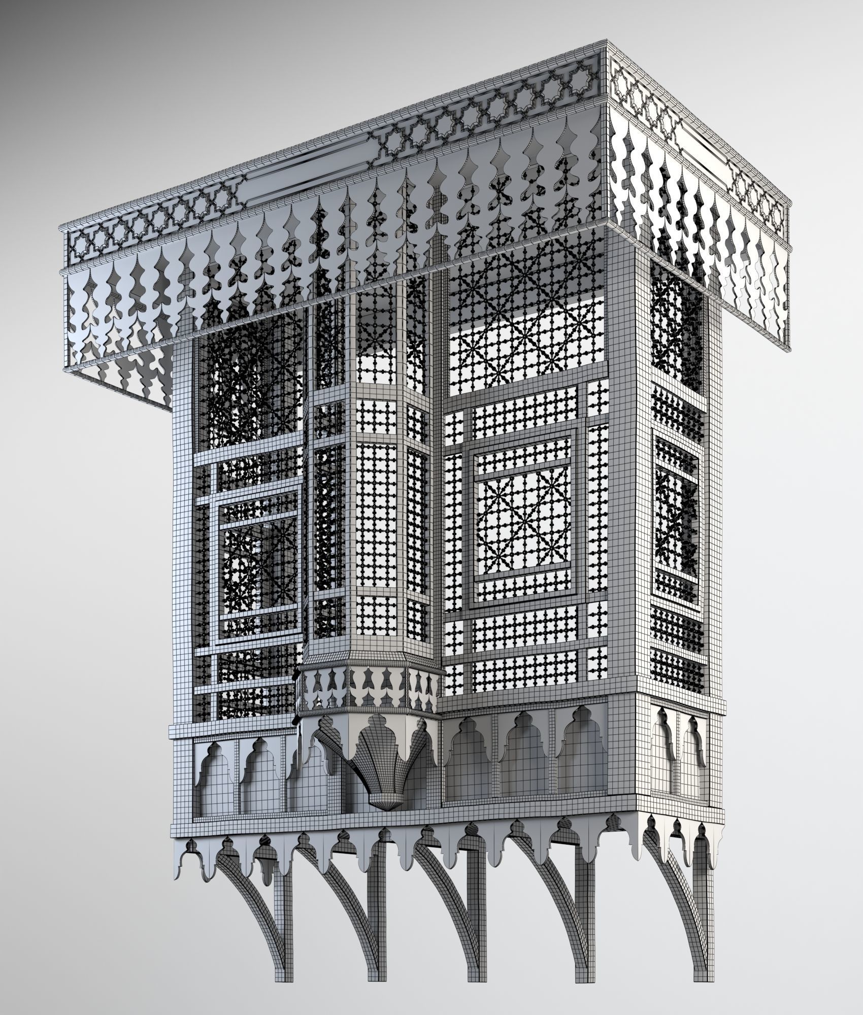 Arabian Islamic Window-Mashrabiah 3D model_1