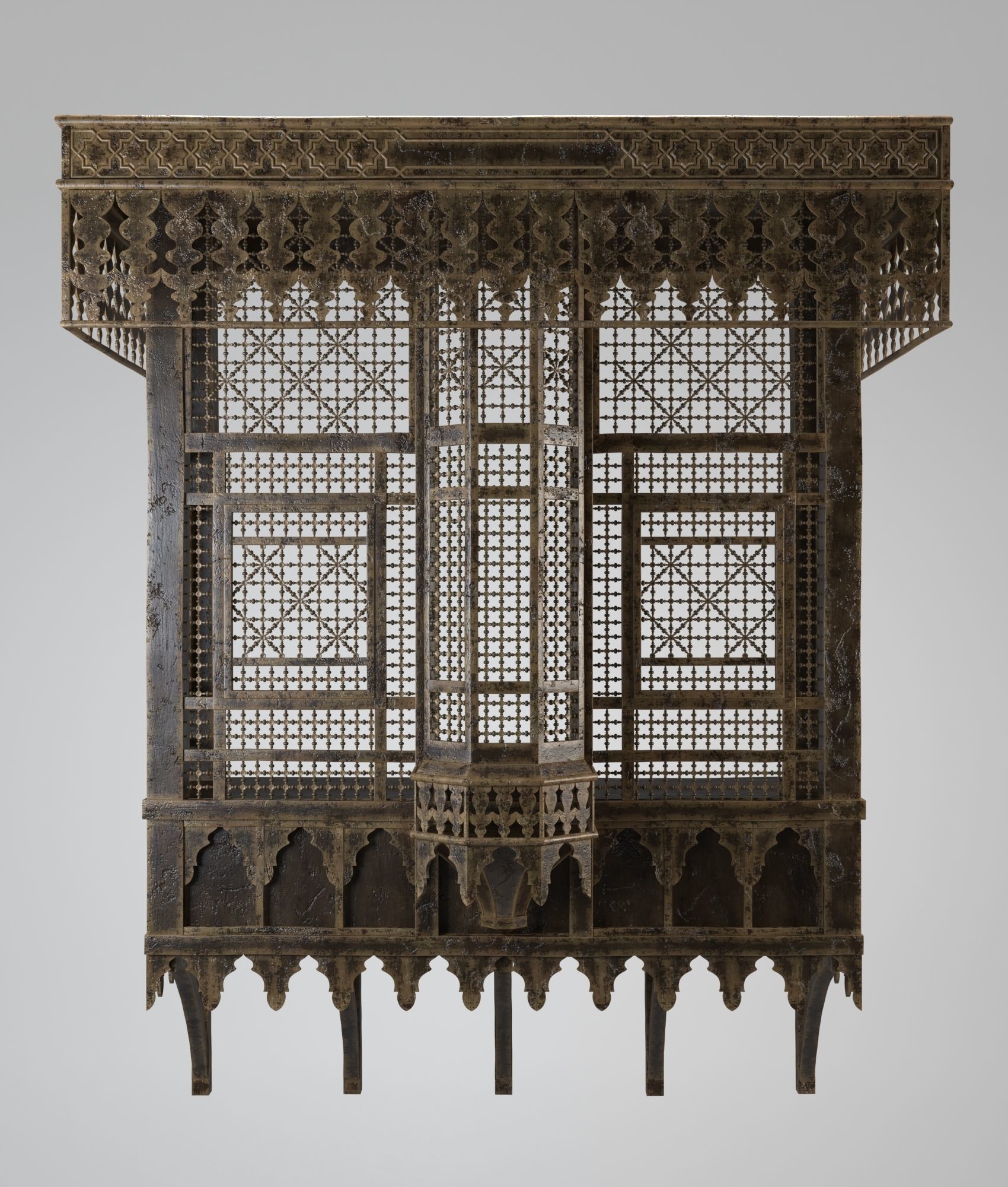 Arabian Islamic Window-Mashrabiah 3D model_2