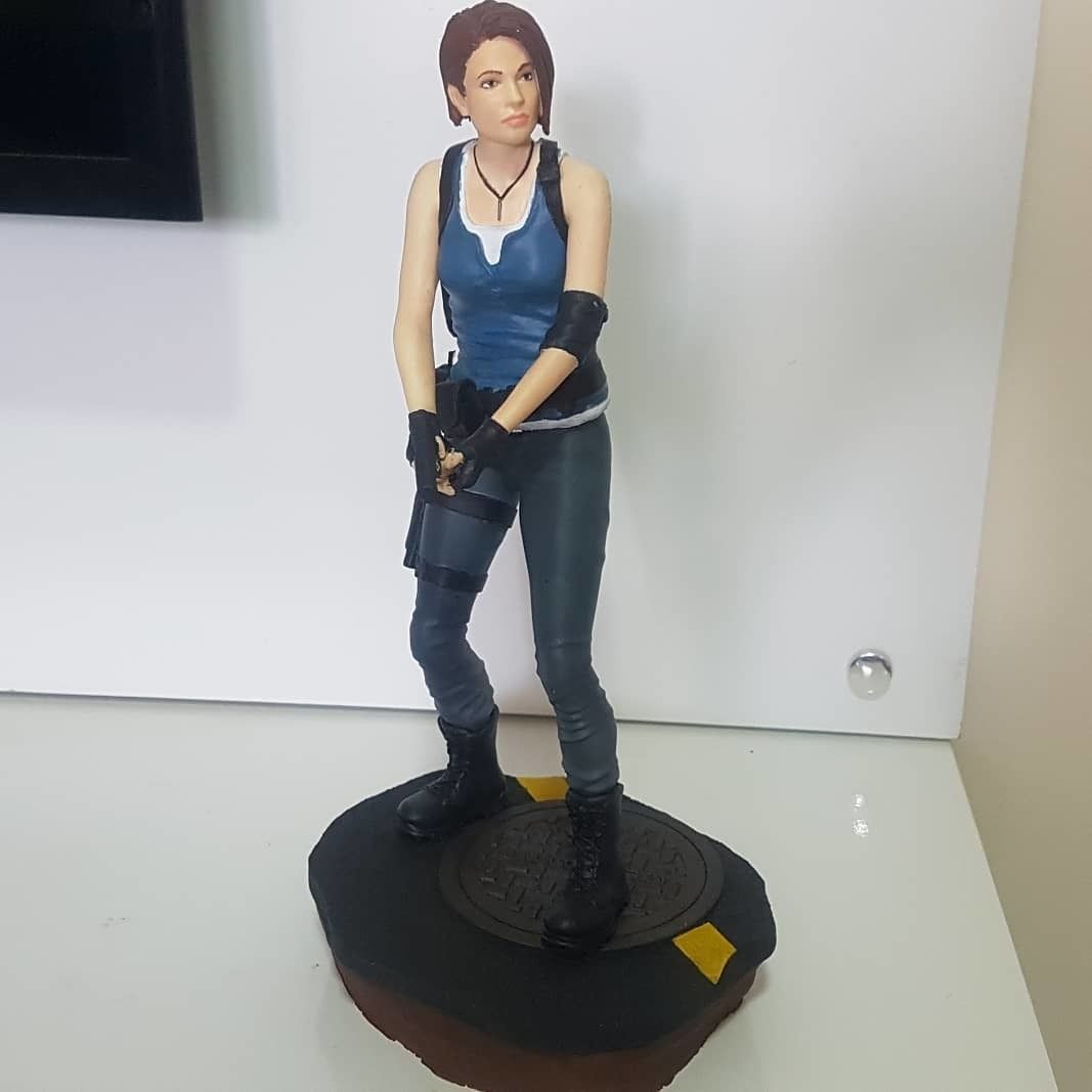 Jill Valentine Resident Evil 3 Remake with 2 bases for 3d print 3D print model_10