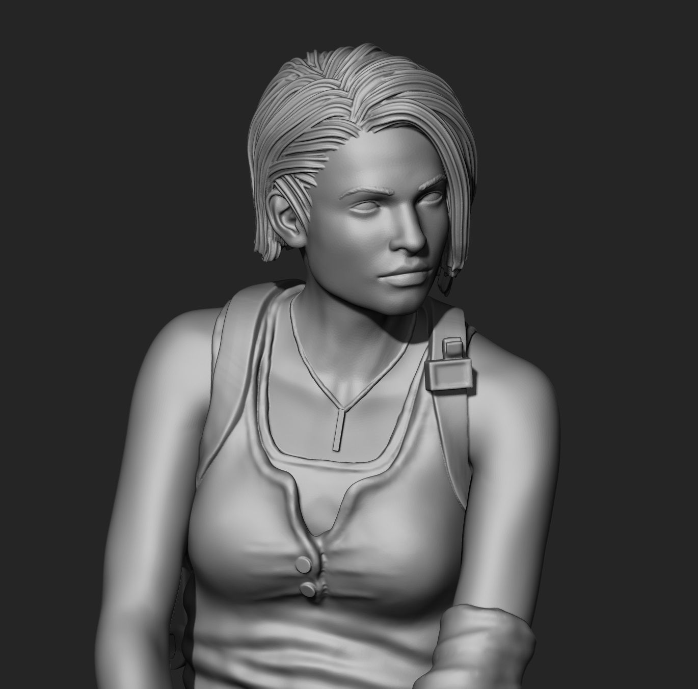 Jill Valentine Resident Evil 3 Remake with 2 bases for 3d print 3D print model_5