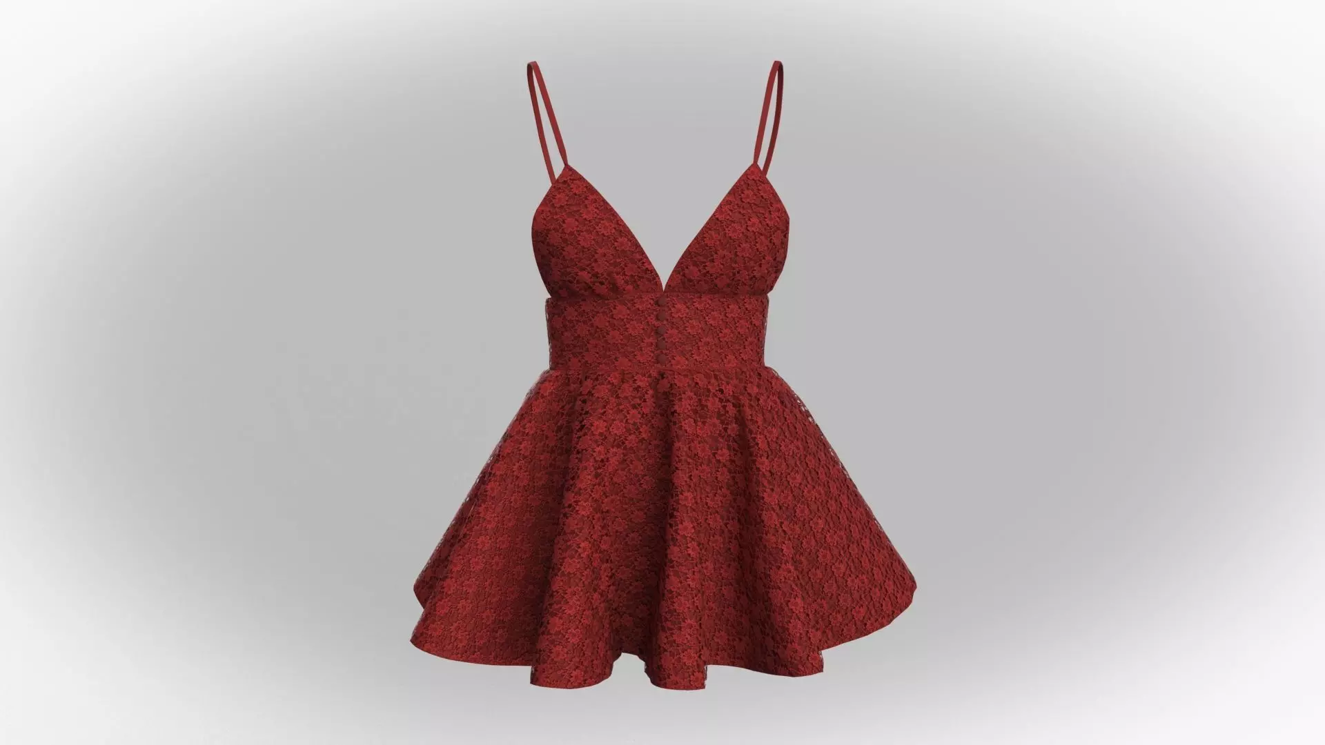 Stylish Designer Women Lace Babydoll Dress 3D model 3D model_2