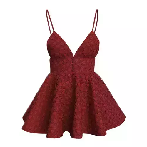 Stylish Designer Women Lace Babydoll Dress 3D model 3D model Stylish Designer Women Lace Babydoll Dress 3D model 3D model