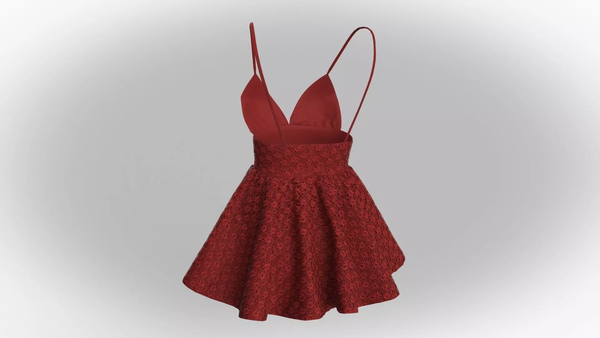 Stylish Designer Women Lace Babydoll Dress 3D model 3D model_12