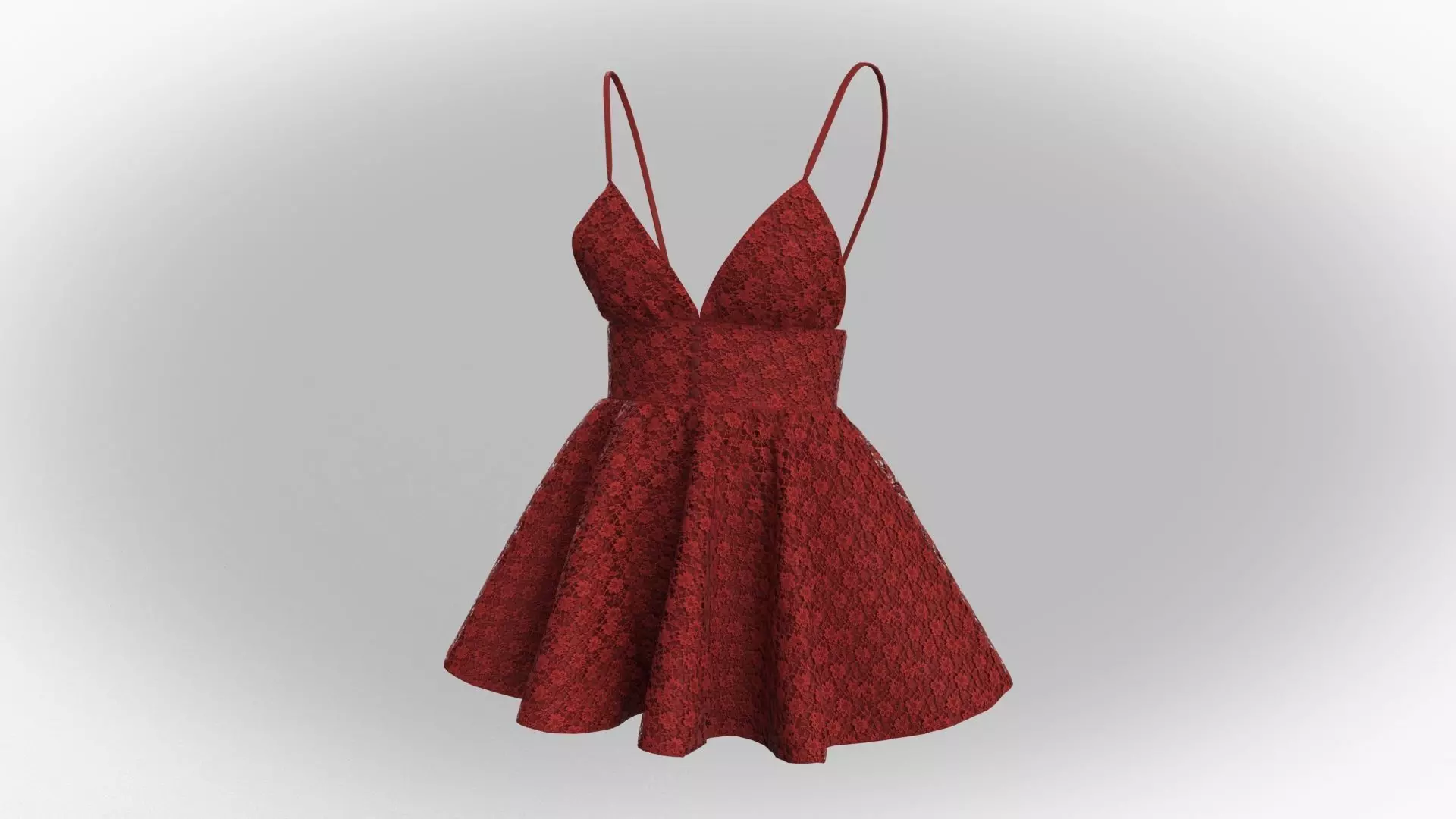 Stylish Designer Women Lace Babydoll Dress 3D model 3D model_19