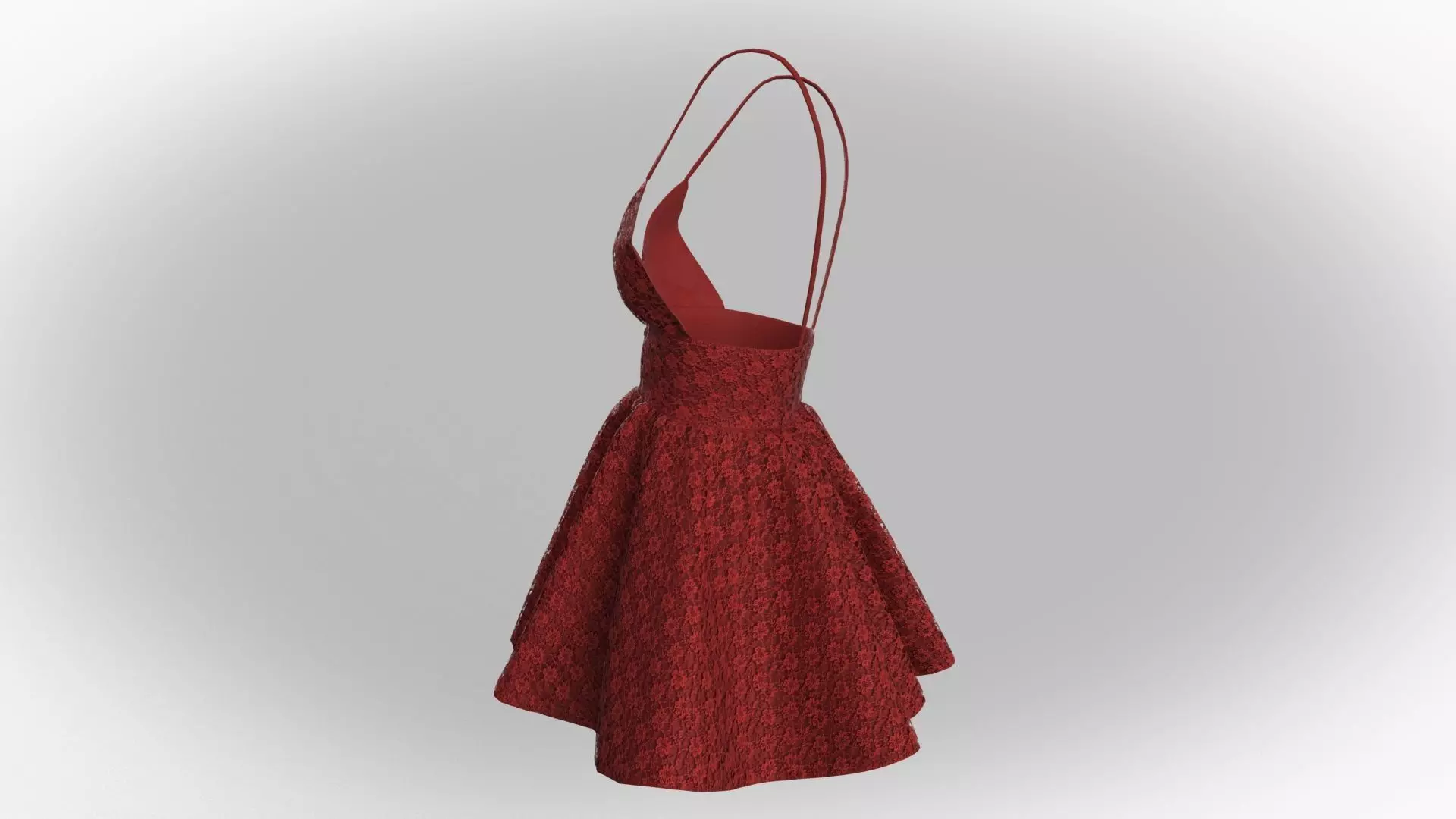 Stylish Designer Women Lace Babydoll Dress 3D model 3D model_15