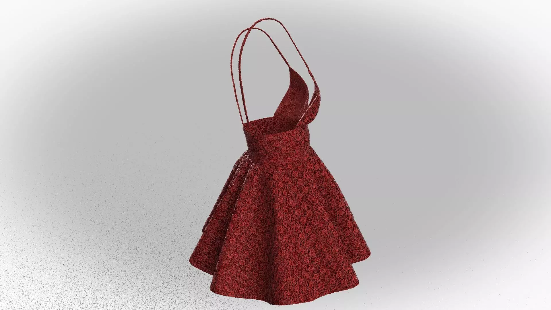 Stylish Designer Women Lace Babydoll Dress 3D model 3D model_7