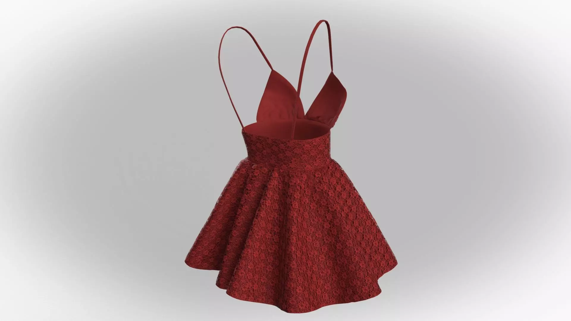 Stylish Designer Women Lace Babydoll Dress 3D model 3D model_9