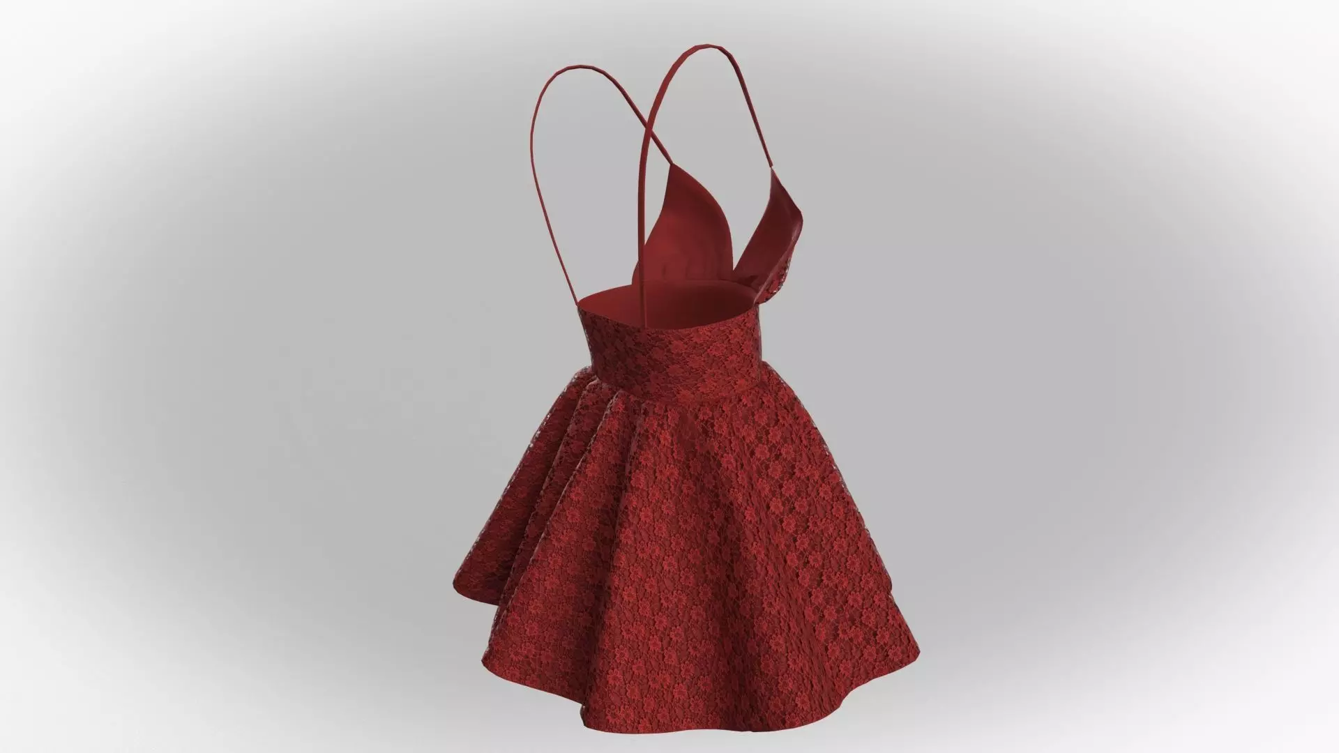 Stylish Designer Women Lace Babydoll Dress 3D model 3D model_8