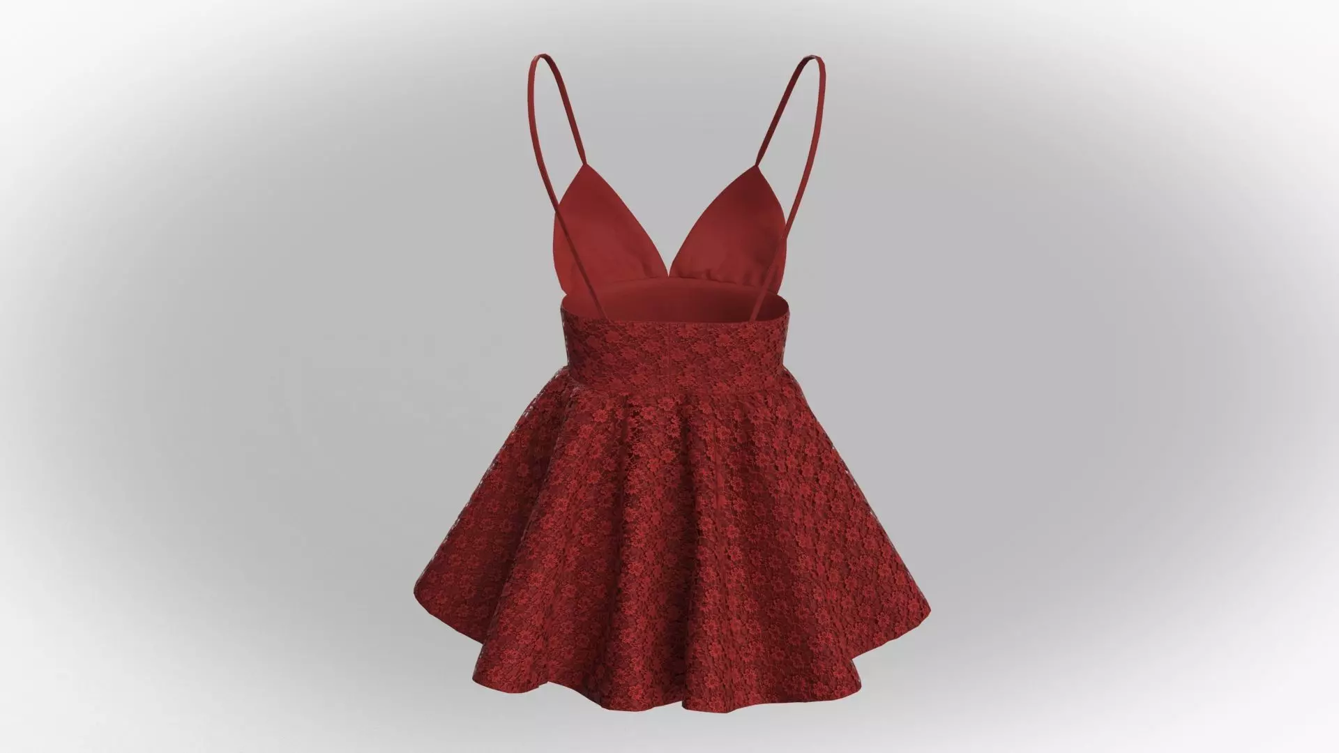 Stylish Designer Women Lace Babydoll Dress 3D model 3D model_11