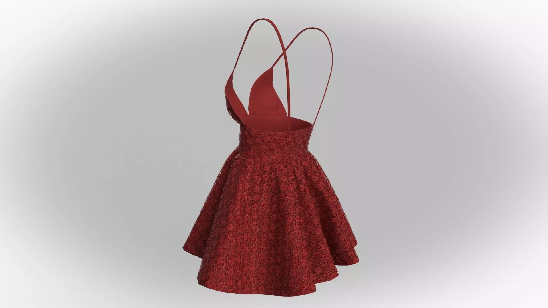 Stylish Designer Women Lace Babydoll Dress 3D model 3D model_14