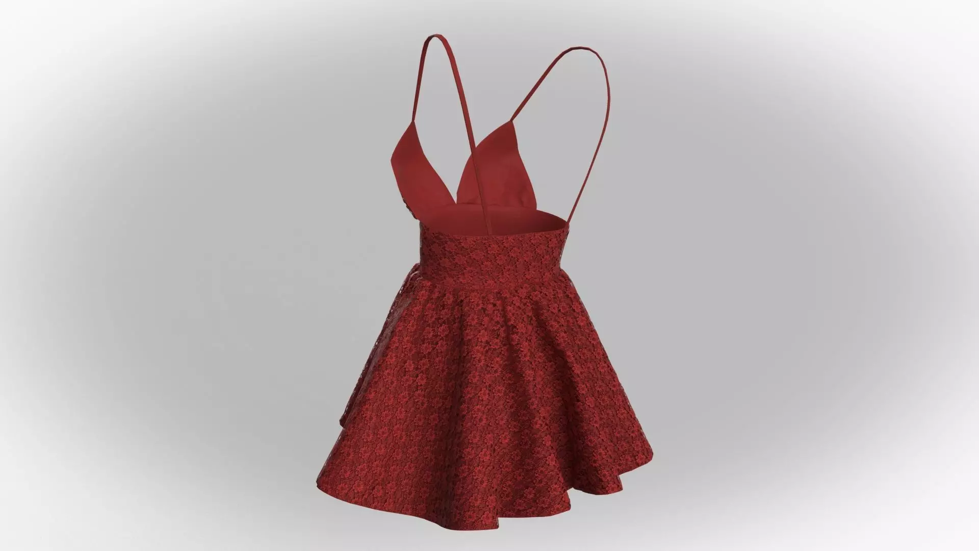 Stylish Designer Women Lace Babydoll Dress 3D model 3D model_13