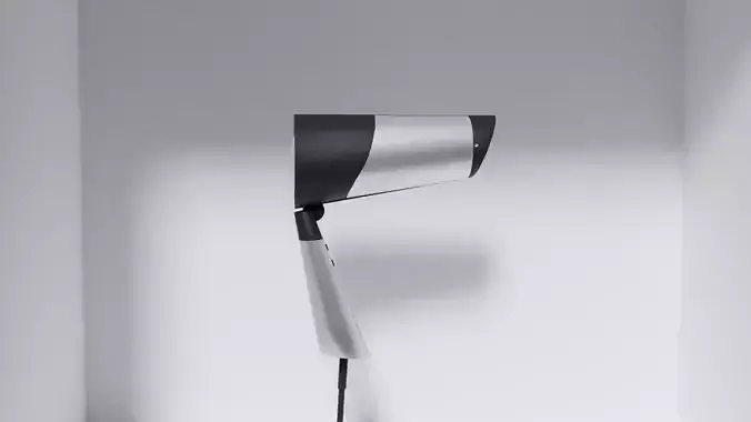 Hair dryer wella silver and black travel size 3D model
