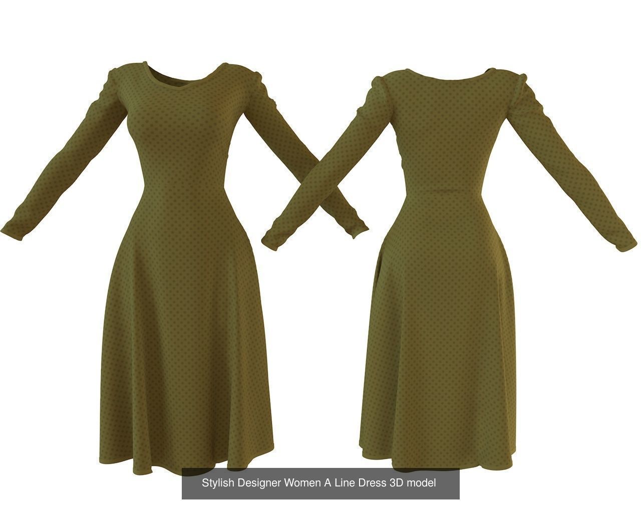 Stylish Women Dress 3D Model Collection_14