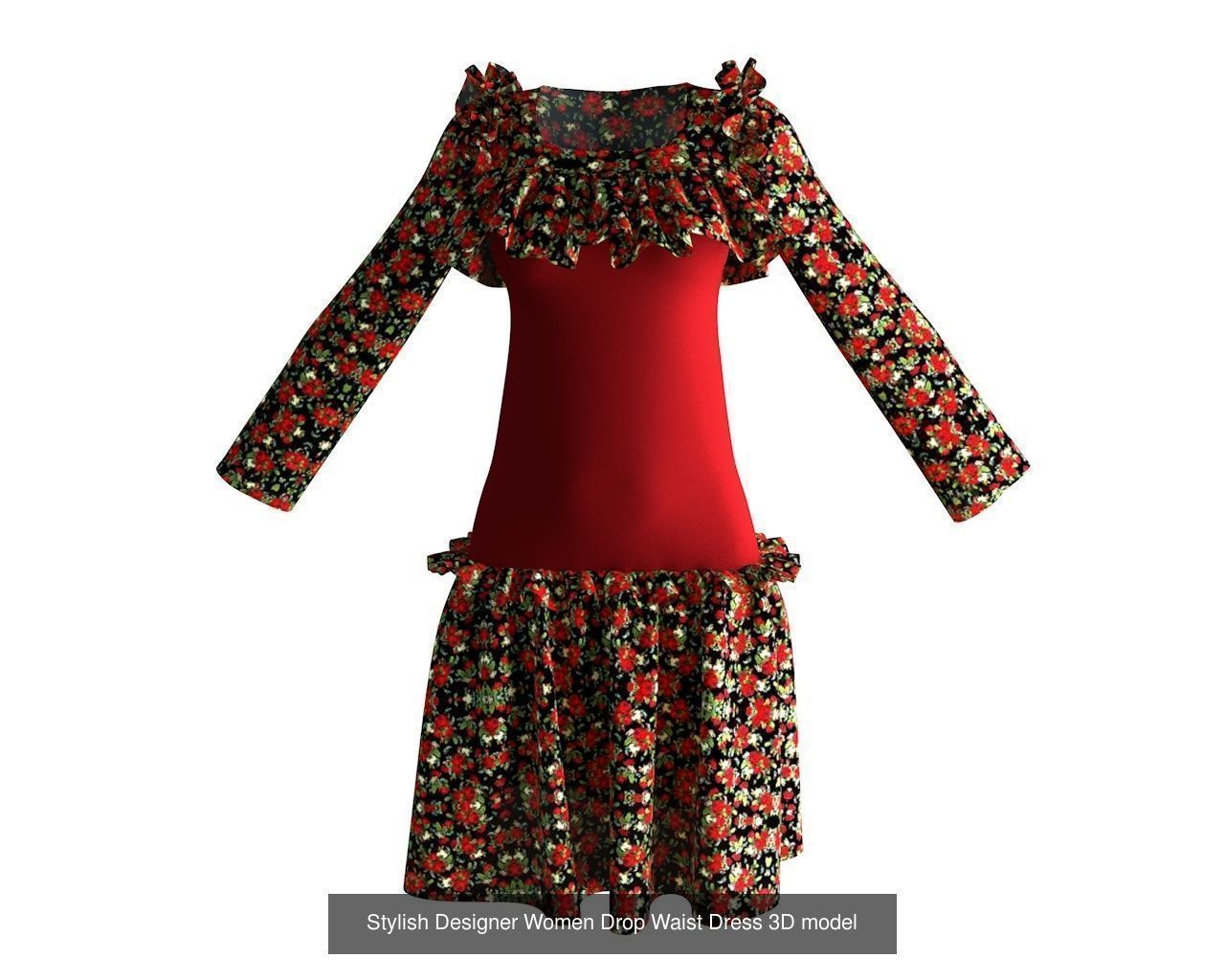 Stylish Women Dress 3D Model Collection_21