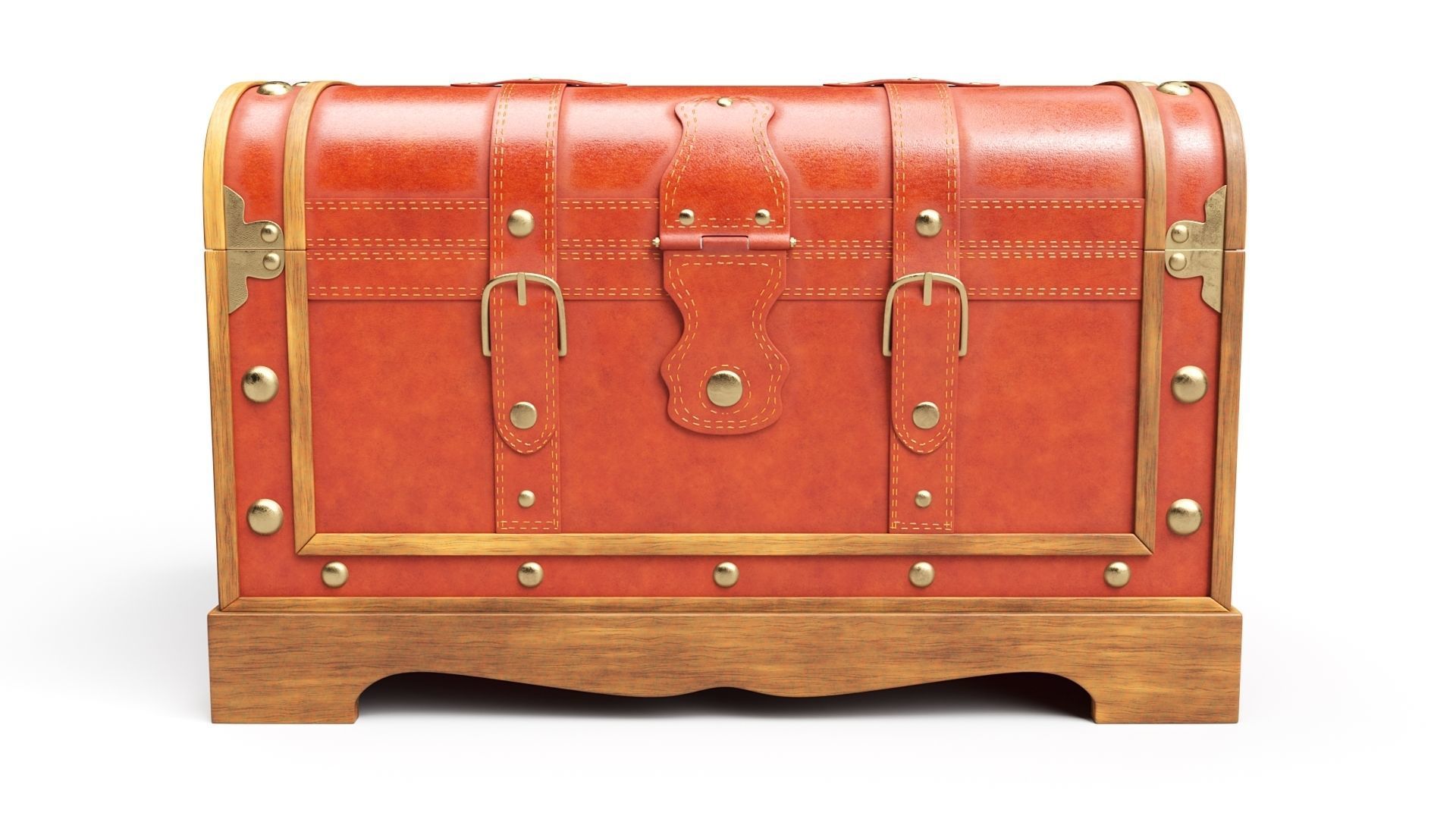 Old Chest 07 Low-poly 3D model_3