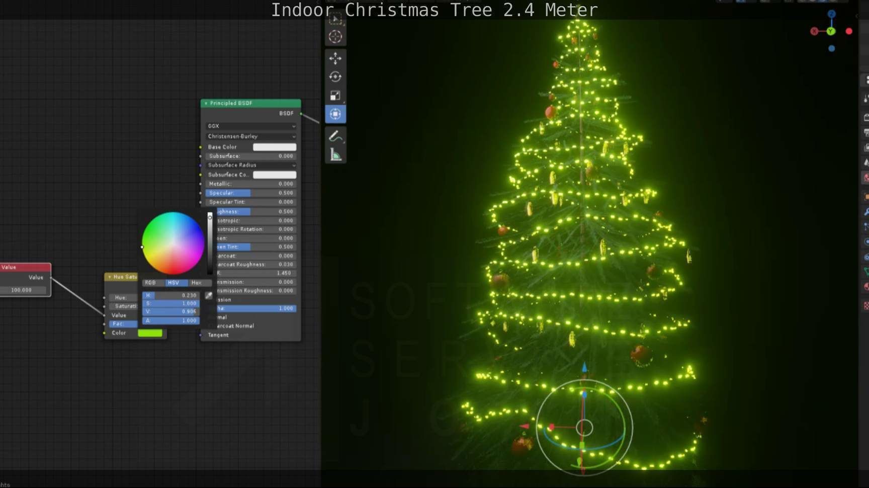 Indoor Christmas Tree 2m Low-poly 3D model_85