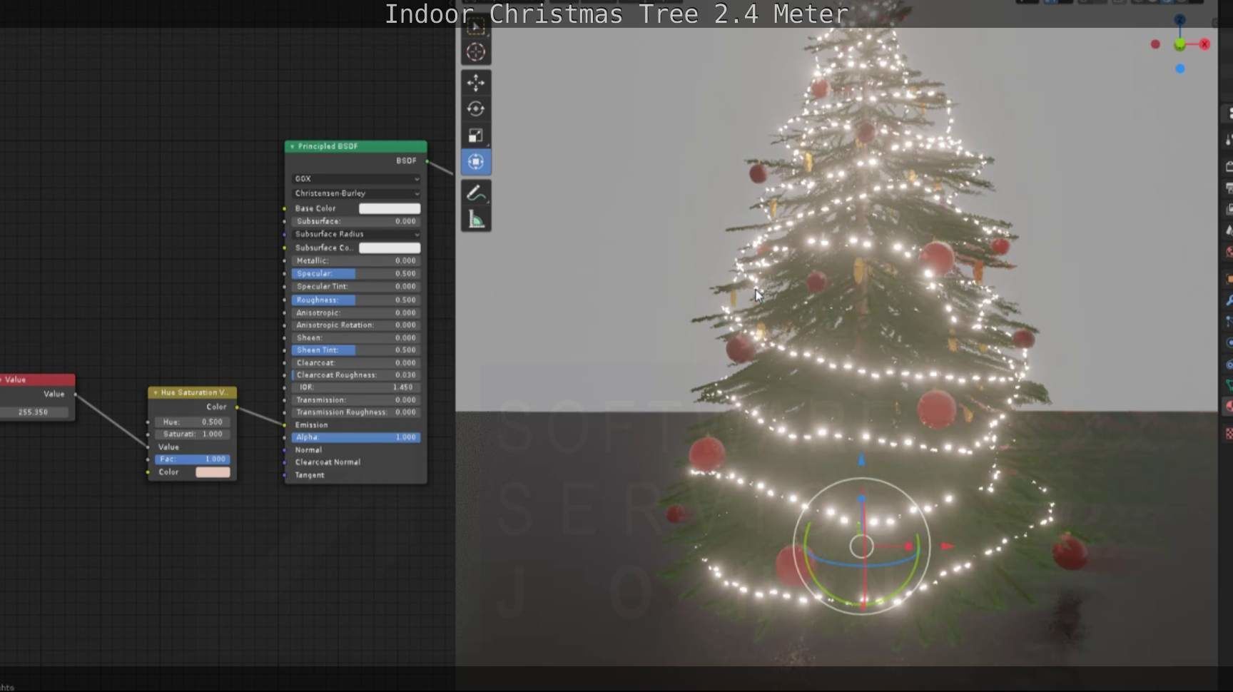 Indoor Christmas Tree 2m Low-poly 3D model_45
