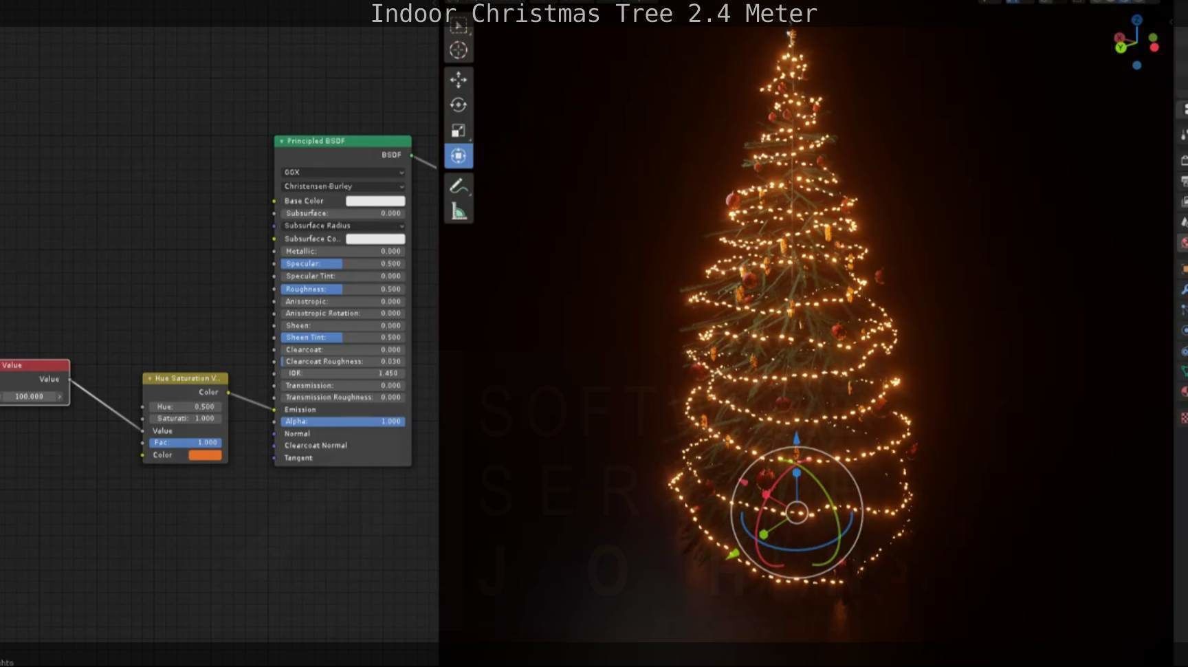 Indoor Christmas Tree 2m Low-poly 3D model_74