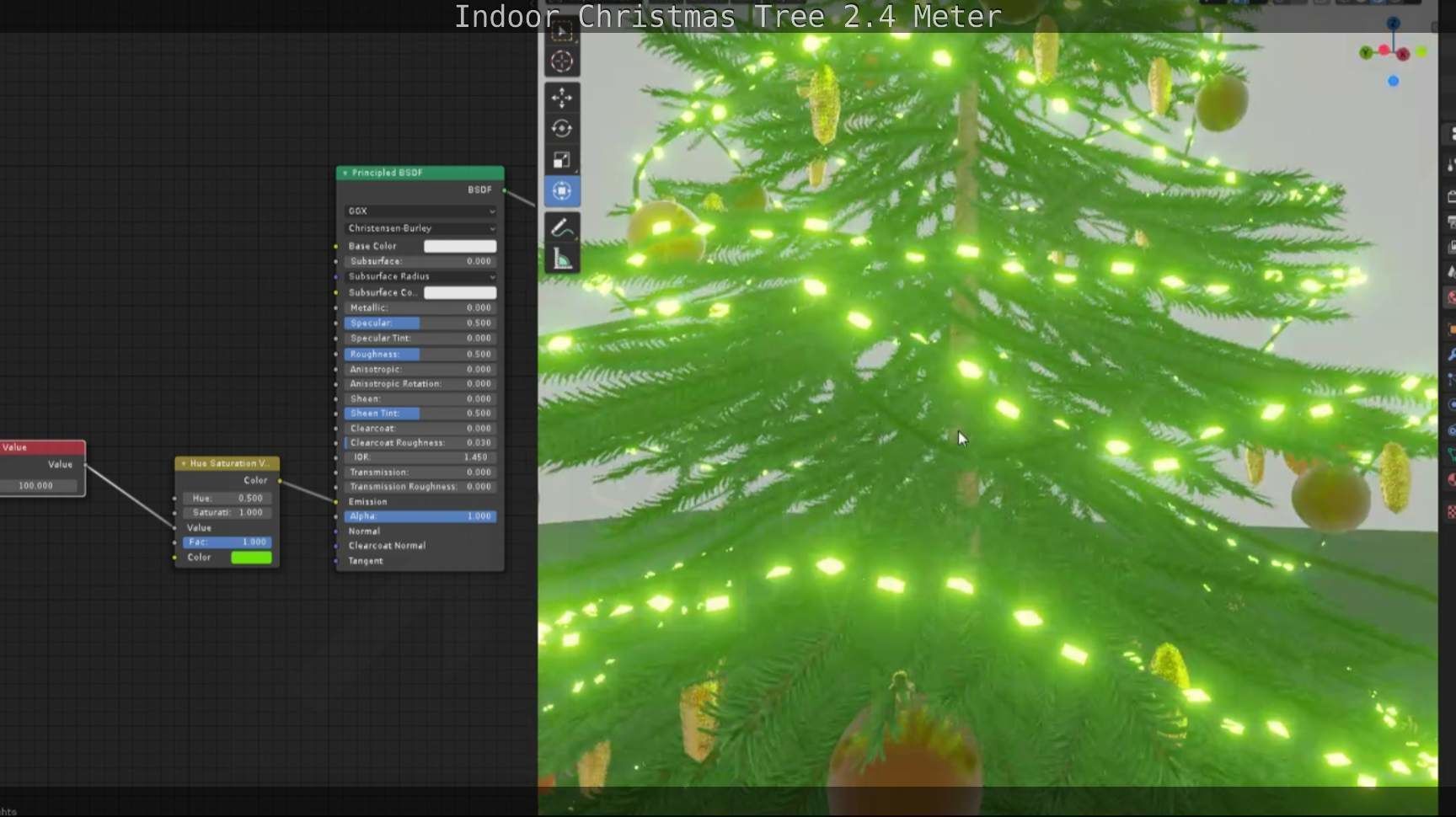 Indoor Christmas Tree 2m Low-poly 3D model_97