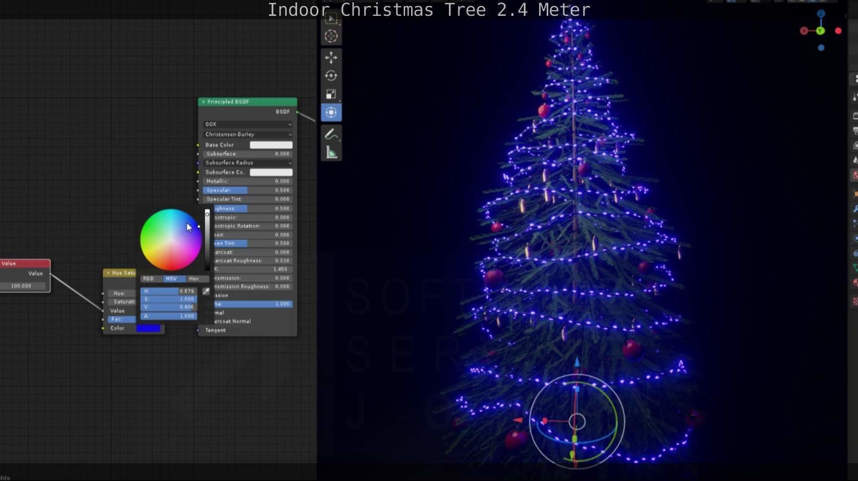 Indoor Christmas Tree 2m Low-poly 3D model_84