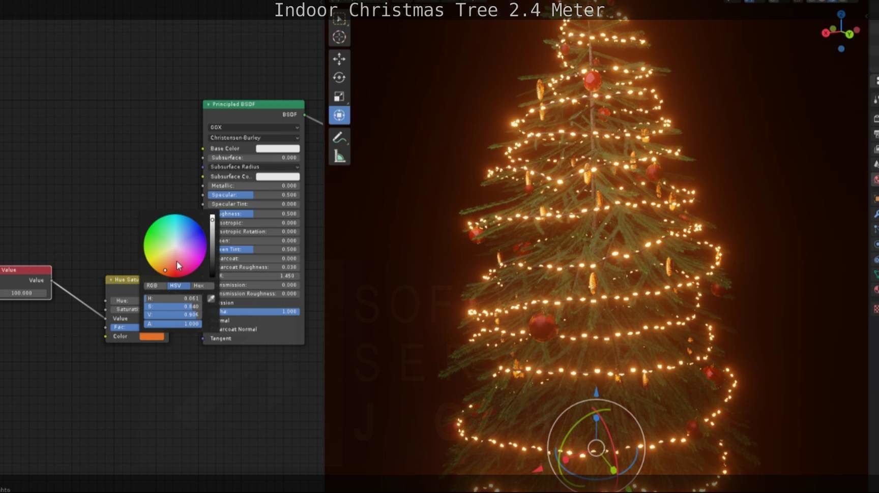 Indoor Christmas Tree 2m Low-poly 3D model_18