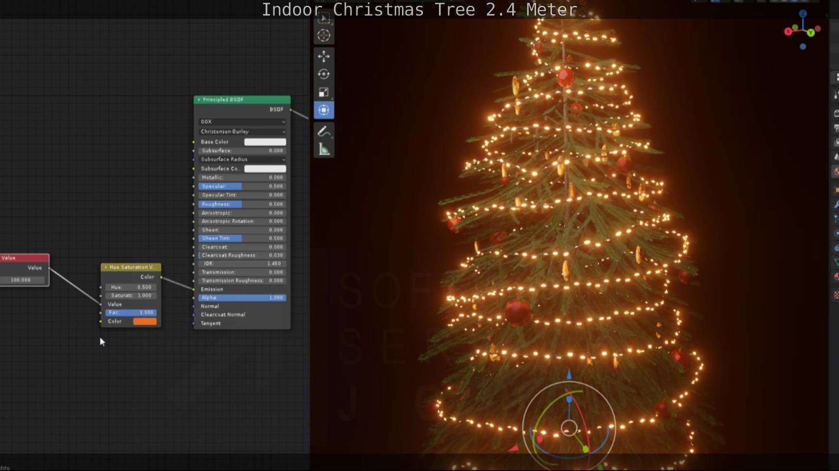 Indoor Christmas Tree 2m Low-poly 3D model_79