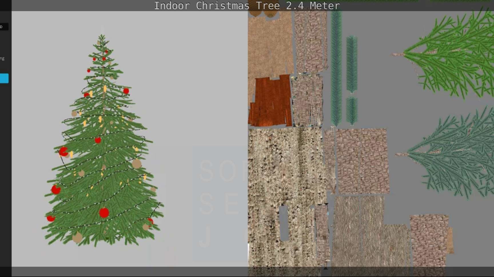 Indoor Christmas Tree 2m Low-poly 3D model_129
