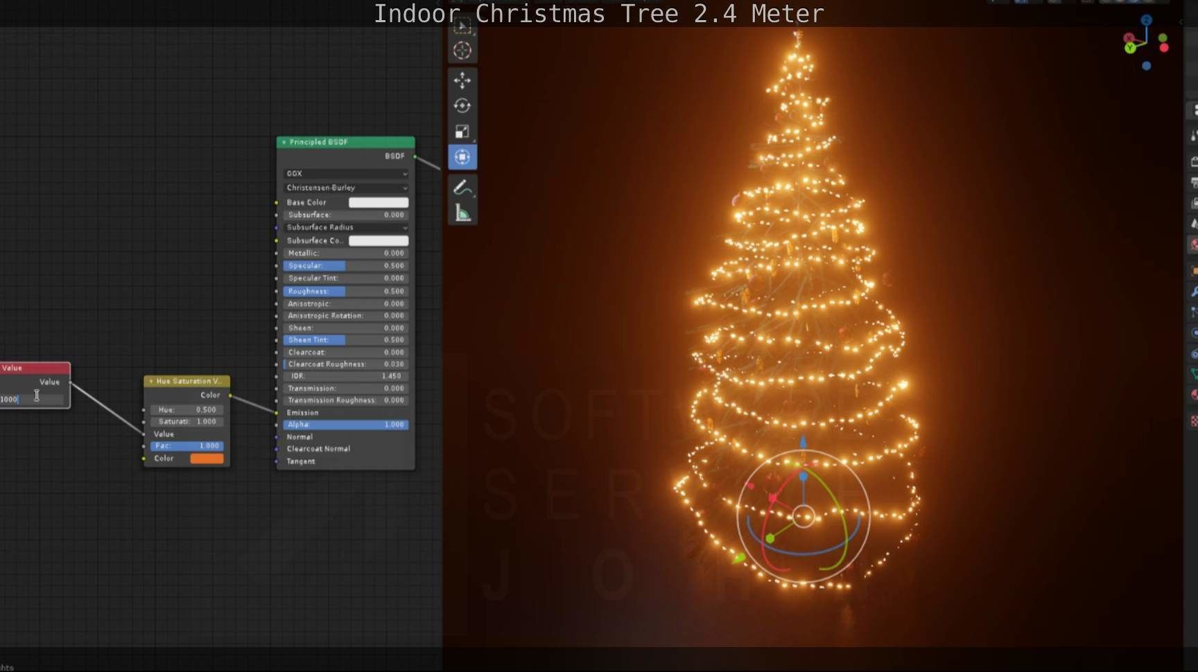 Indoor Christmas Tree 2m Low-poly 3D model_75