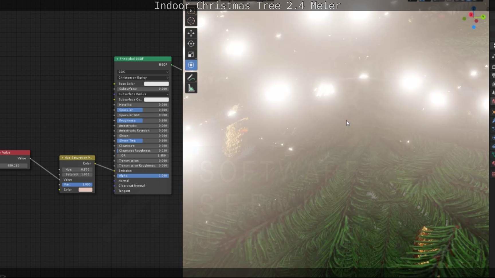 Indoor Christmas Tree 2m Low-poly 3D model_57