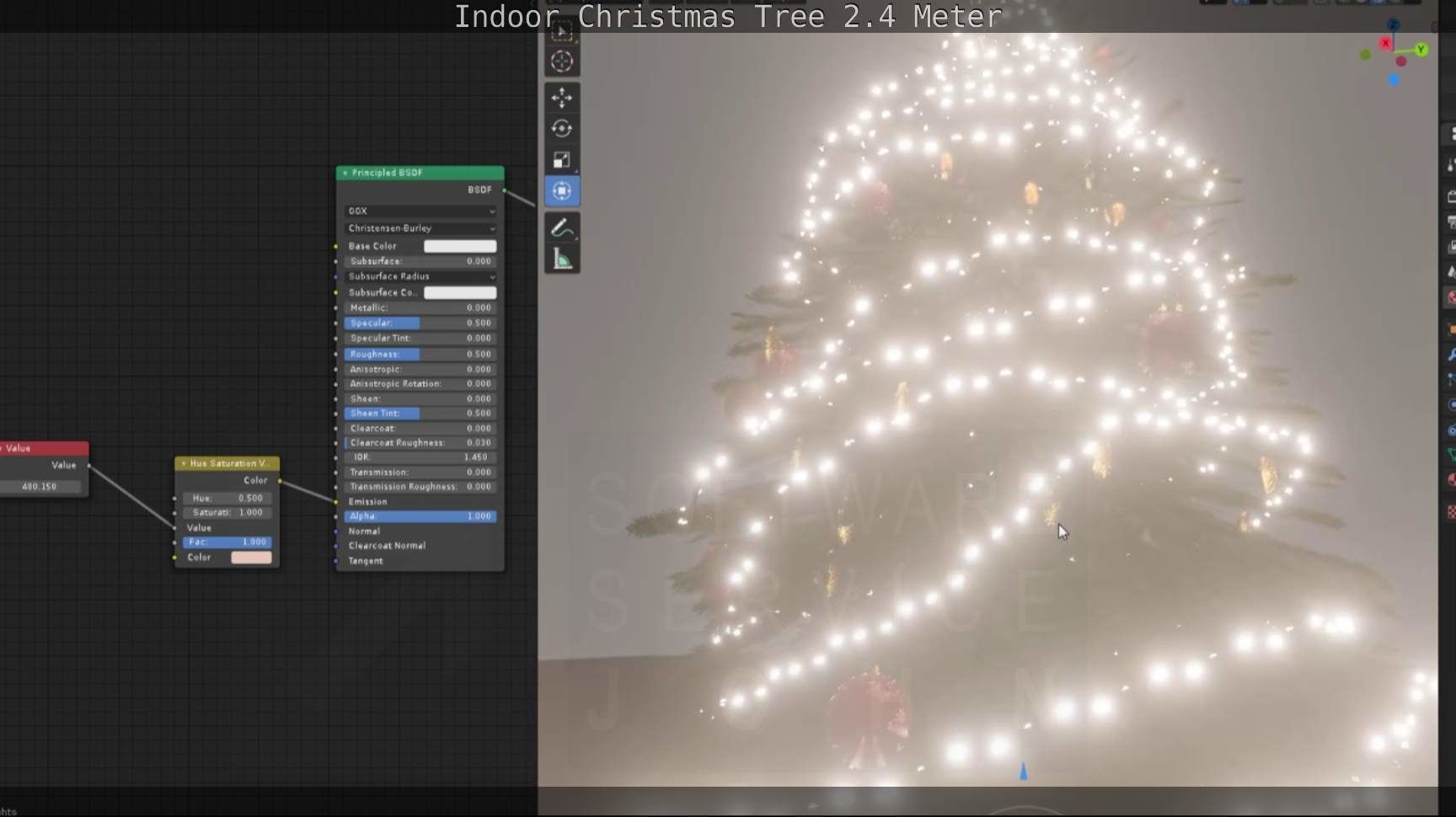 Indoor Christmas Tree 2m Low-poly 3D model_56